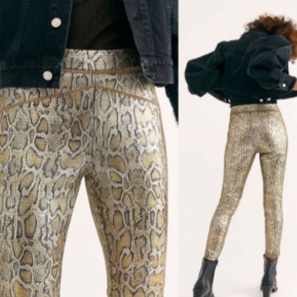 NWT Free People Rio Snakeskin Print Pants - Picture 1 of 7
